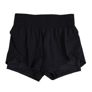NWT Baleaf Women's Flowy Running Shorts 2-in-1 High Waist Butterfly Black Small